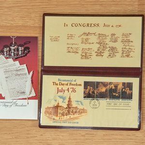 Bicentennial Of The Day Of Freedom July 4 ‘76 First Day Of Issue 4 Stamp Set